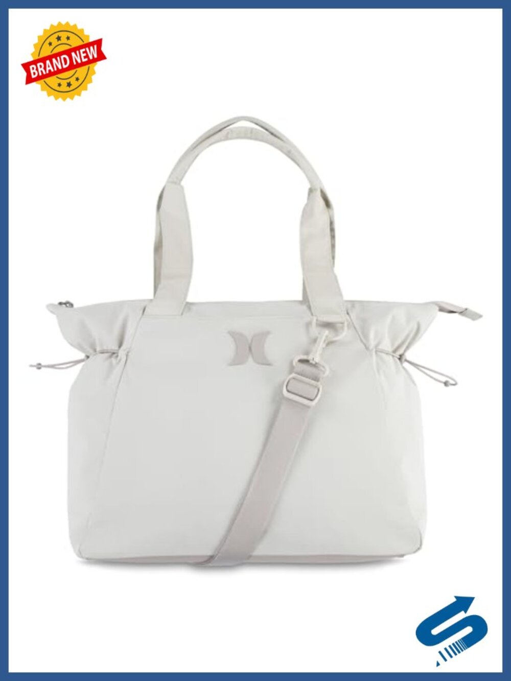 Hurley Tote Bag Nylon Multiple Pockets Adjustable Crossbody Strap Zipper